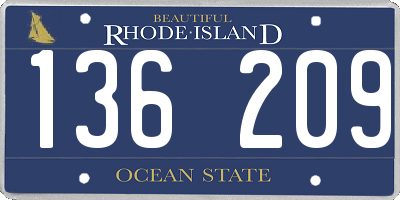 RI license plate 136209