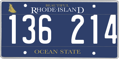 RI license plate 136214