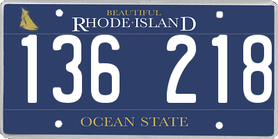 RI license plate 136218