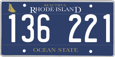 RI license plate 136221