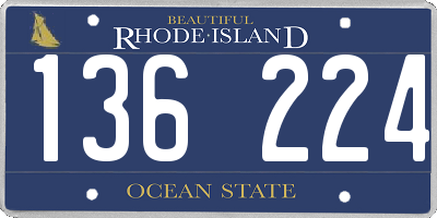 RI license plate 136224