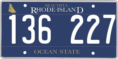 RI license plate 136227