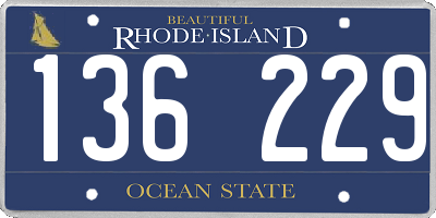 RI license plate 136229