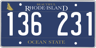 RI license plate 136231