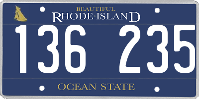 RI license plate 136235