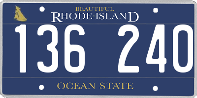 RI license plate 136240