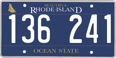 RI license plate 136241