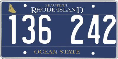 RI license plate 136242