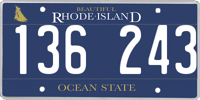 RI license plate 136243