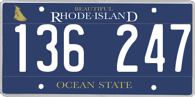 RI license plate 136247