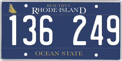 RI license plate 136249