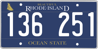 RI license plate 136251