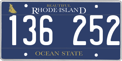 RI license plate 136252