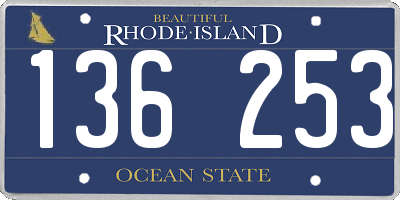 RI license plate 136253