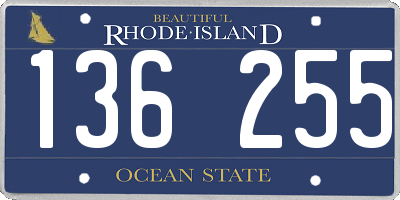 RI license plate 136255