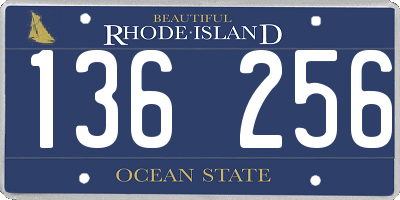 RI license plate 136256