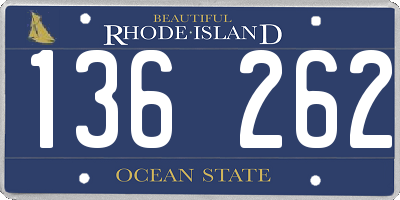 RI license plate 136262