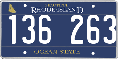 RI license plate 136263