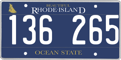 RI license plate 136265
