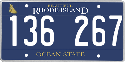 RI license plate 136267