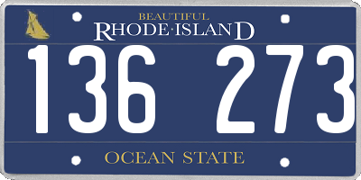 RI license plate 136273