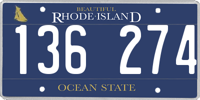 RI license plate 136274