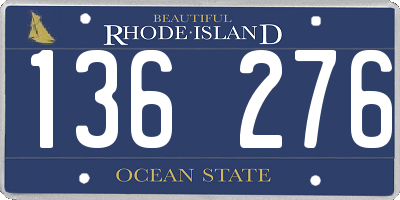 RI license plate 136276