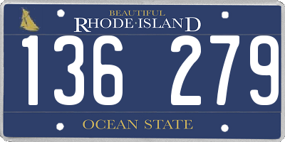 RI license plate 136279