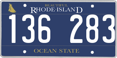 RI license plate 136283