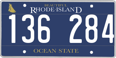 RI license plate 136284