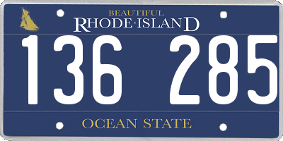 RI license plate 136285