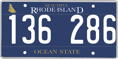 RI license plate 136286
