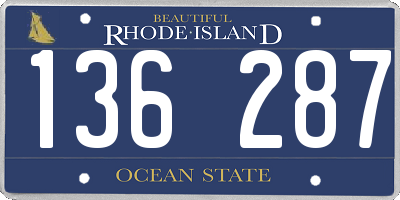 RI license plate 136287