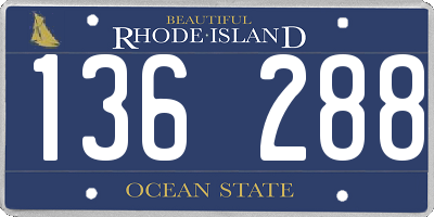 RI license plate 136288