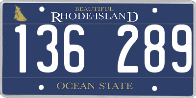 RI license plate 136289