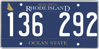 RI license plate 136292