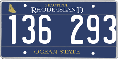 RI license plate 136293