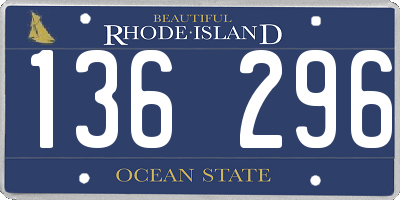 RI license plate 136296