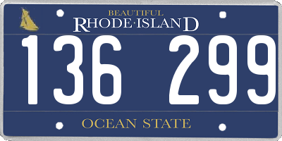 RI license plate 136299