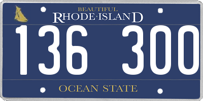 RI license plate 136300