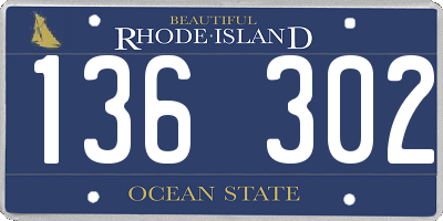 RI license plate 136302