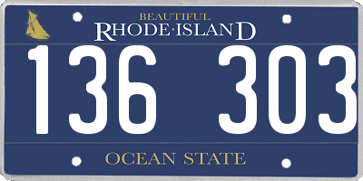 RI license plate 136303