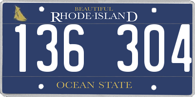 RI license plate 136304