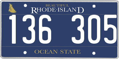 RI license plate 136305