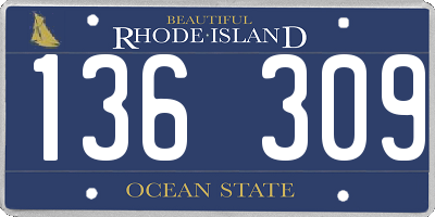 RI license plate 136309