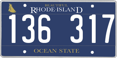 RI license plate 136317