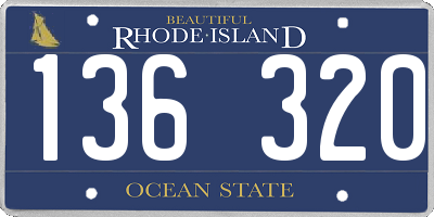 RI license plate 136320