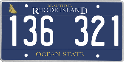 RI license plate 136321