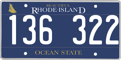RI license plate 136322