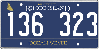 RI license plate 136323